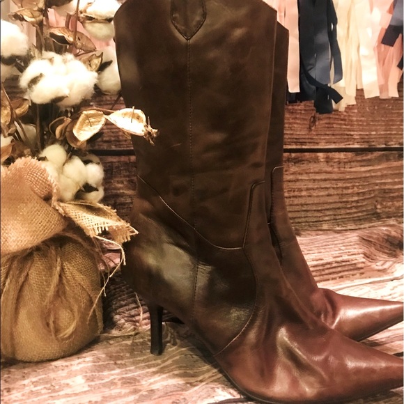 Steve Madden Confess Boot/Bootie cowgirl Casual Workwear Brown Pointed Toe - Picture 5 of 8